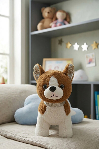 Olomo 23 cm Peluş Ayakta Duran Köpek Bebek ve Çocuklar İçin Güvenli Uyku ve O...