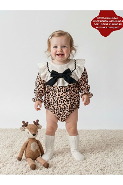 aysskids رومبير أميليا للفتيات الصغيرات بتفاصيل ياقة من الدانتيل وطبعة الفهد ...