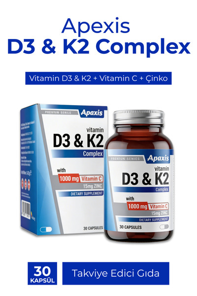 Apexis Vitamin D3 K2 Complex Kapsül 30 Kapsül Aromasız