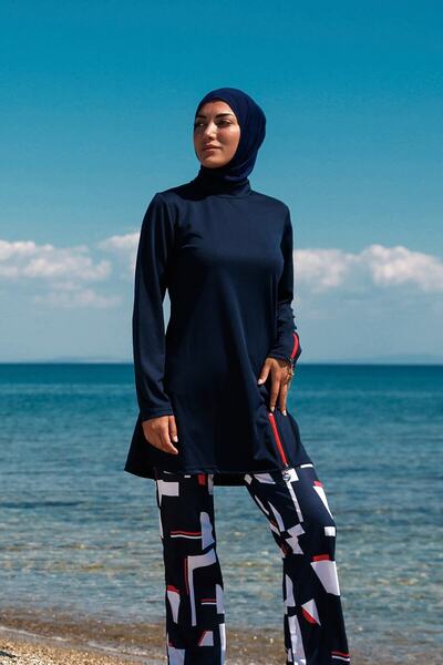 Riva Mera Rivamera Pattern Детайлен дизайн Хиджаб Бански костюм R1112