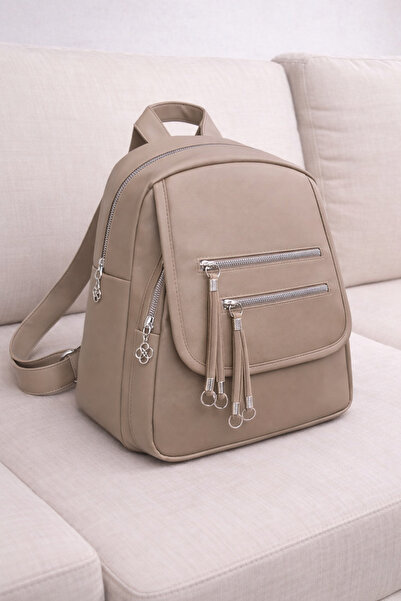 MILANOFOX Women's Mini Multi-Compartment Fabric Bag Backpack – with Cover Poc...