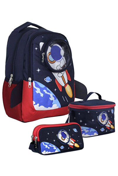 Cennec SETUMT5042A Τριπλό Σετ τσάντας Δημοτικού Σχολείου (Navy Blue Red - 3D ...