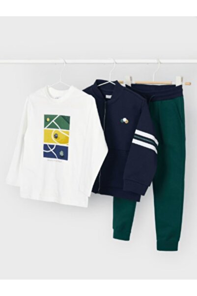 MAYORAL Boy's 3-Piece Tracksuit Set 2-10 Years Ecru - Orange