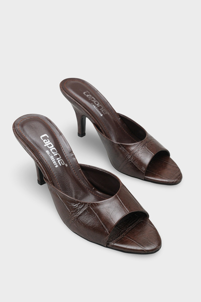 Capone Outfitters Nadeen Feta Filled Mid-Heeled Women's Stylish Shoes Slipper