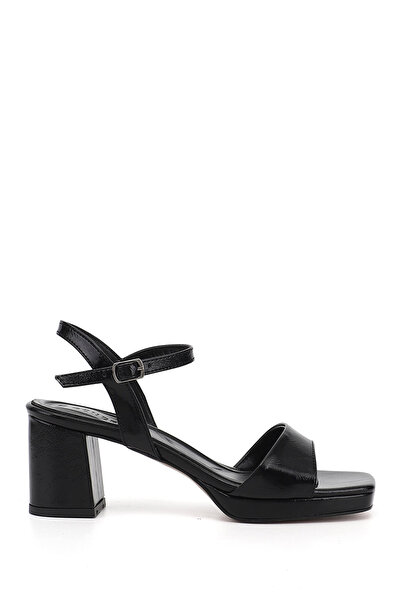 GÖNDERİ(R) Women's Black Ankle Strap Platform Heels Sandals