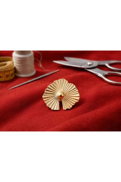 Beyna Özel Tasarım Gold Kaplama Metal Düğme 2,5 Cm 1 Paket 3 Adet