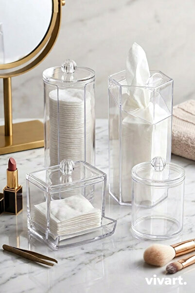 Vivart Σετ πολυτελείας 4 τεμαχίων - Καθαρισμός μακιγιάζ, Organizer βάσης πινέ...