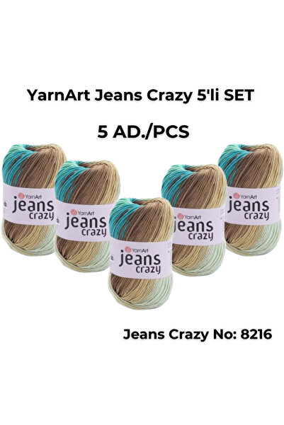 Yarnart Yarn Art Jeans Crazy Örgü Ipi 8216 Punch Ipi 5'li Paket