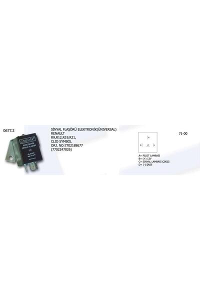 ÜNÜVAR SİNYAL FLAŞÖRÜ RENAULT R9/12/19/21 ELEKTRONİK (SAÇLI) UNIVERSAL 770218867