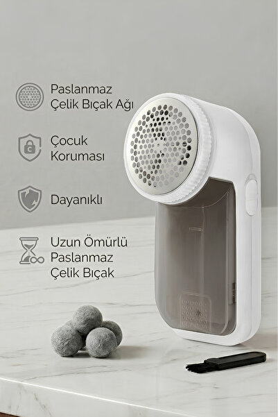 valletta Treventus Pilli Tiftik Temizleyici Tüy Toplayıcı Beyaz