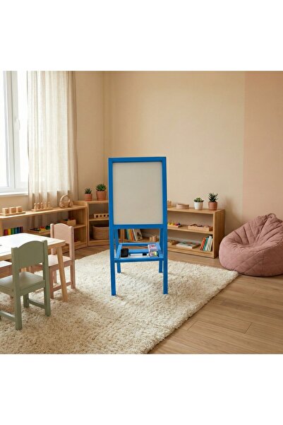 DRN Mavi Renk Yazı Tahtası ,15 renkli tebeşir , silgi ve kalem hediyesidir.