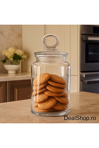 dealshopromania Γυάλινο βάζο με καπάκι 1500 ml - κομψό σχέδιο ιδανικό για την...