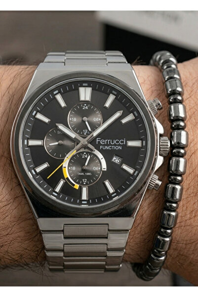 Ferrucci ساعة يد رجالية من ماركة ميتاليك كولور ستيل كوردون مع ضمان لمدة عامين...