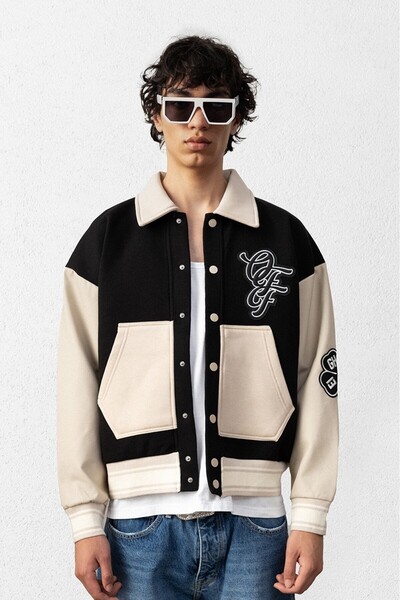 Plus Eighteen In God We Trust Siyah Erkek Kolej Ceket