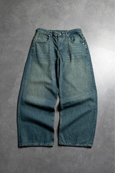GRJ denim Blue Relaxed Blue Wide Leg Super Baggy Blue Men's Jean Pants