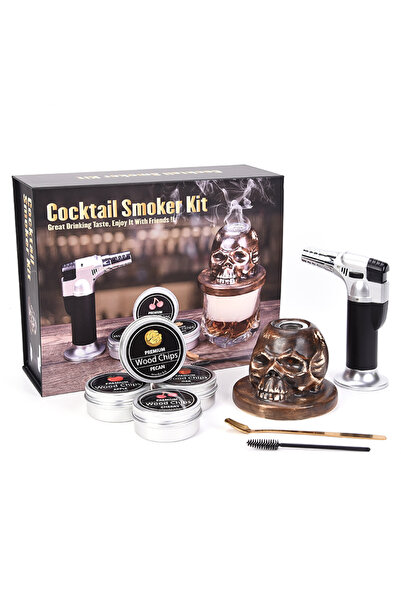 OEM Σετ καπνιστηρίου με κεραμικό καπνιστήριο σε σχήμα νεκροκεφαλής, για ουίσκ...