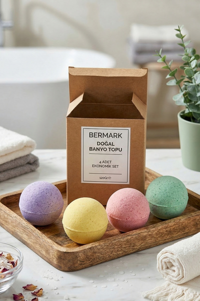Doğal Banyo Topu 4 Adet Ekonomik Set 120 gr