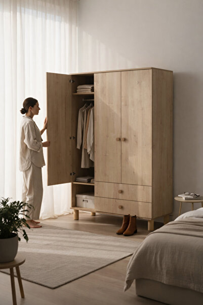 Cozibo Rio 3 Kapılı 2 Çekmeceli Gardrop