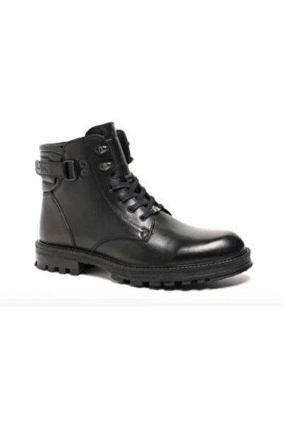 Pierre Cardin 77648 Siyah Kışlık Bağcıklı Fermuarlı Deri Erkek Bot