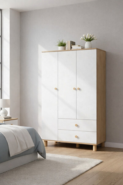 Cozibo Rio 3 Kapılı 2 Çekmeceli Gardrop