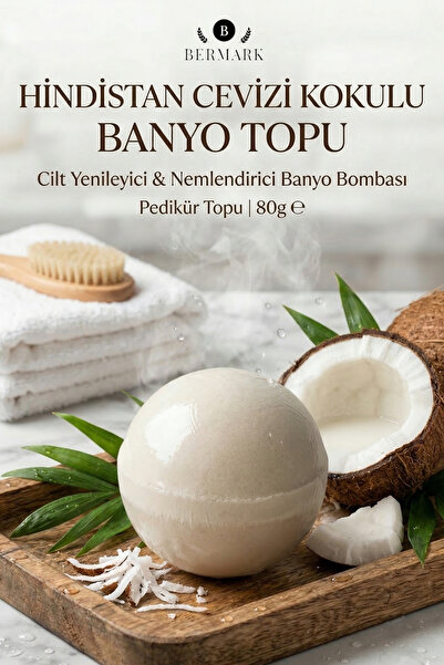 bermark Hindistan Cevizi Kokulu Banyo Topu, Cilt Yenileyici, Nemlendirici Ban...