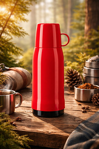 emsa Rocket Kırmızı Plastik Termos 1 lt 12 Saat Sıcak 1 Adet Alman Tasarım Gü...