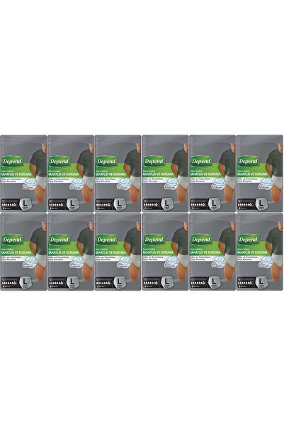 Depend حفاضات ماصة للمرضى مقاس L - كبير - للرجال 96 قطعة (12PK*8)