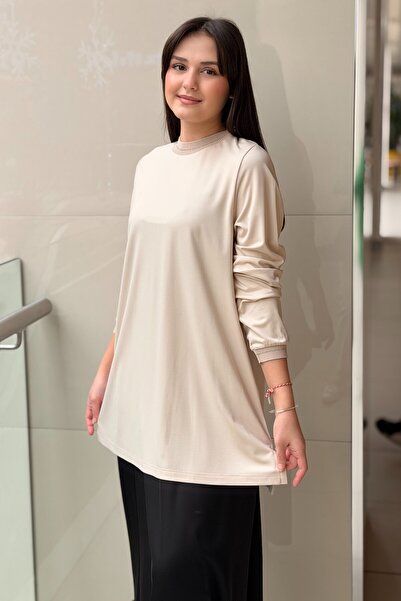 Ghisa Ribanaları Simli Uzun Kol Tunik