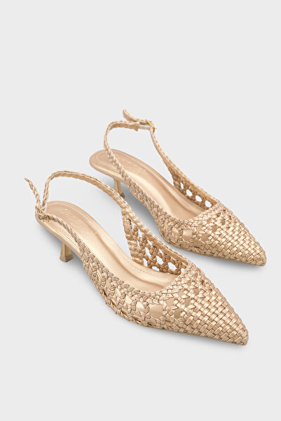 Capone Outfitters Laurie Knitted Pointed Toe Mid-Heel Open-Back Women's Shoes