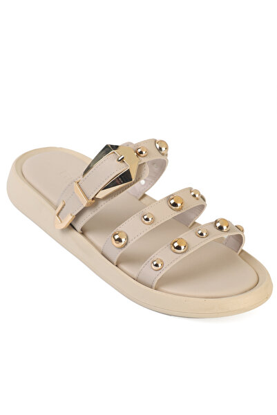 Capone Outfitters Nollie Round Toe Lu Metal-Accented Women Slipper