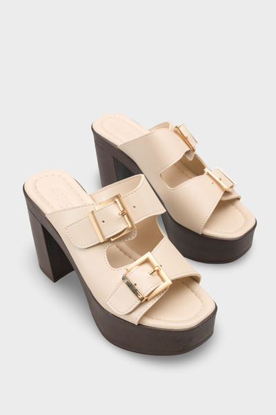 Capone Outfitters Papuci de damă Rory cu platformă și cataramă dublă