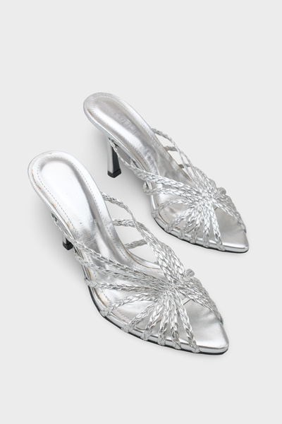 Capone Outfitters Lacie Knitted Medium Heeled Stylish Women's Shoes Slipper