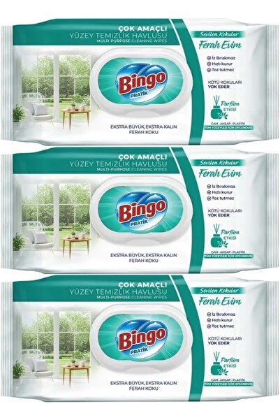 Bingo Clean Yüzey Temizlik Havlusu 96 Yaprak Sevilen Kokular Ferah Evim (3 Lü...