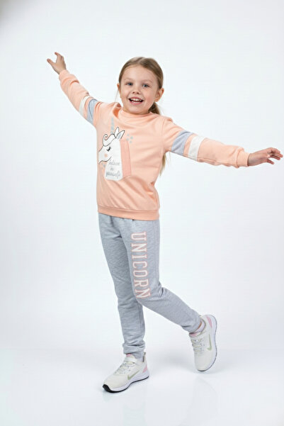 Mnk Kız Çocuk Boynuzlu At Eşofman Takımı SOMON