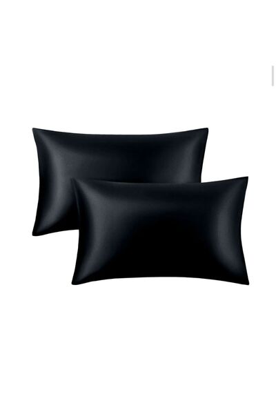 DUSK غطاء وسادة من الساتان الحريري قطعتين مقاس 50x70 بشعر مجعد