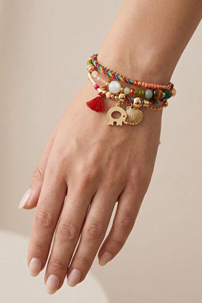 PETEK AKSESUAR ETNİK BOHEM ÇOKLU BİLEKLİK DOĞALTAŞ