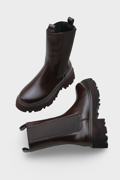 Capone Outfitters Cizme lungi pentru femei Tiana Trak Sole cu elastic lateral