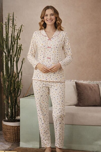 Pemilo Women's 15999 Ribbed Knit Long Sleeve 100% Cotton Pajama Set