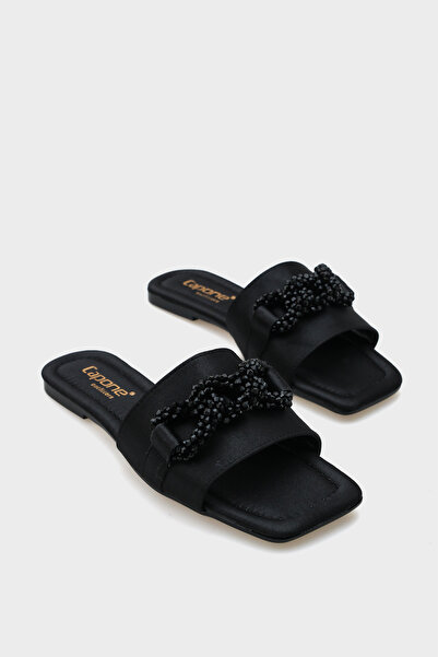 Capone Outfitters Papuci de damă Katlin cu toc plat din satin Stone Blunt Toe