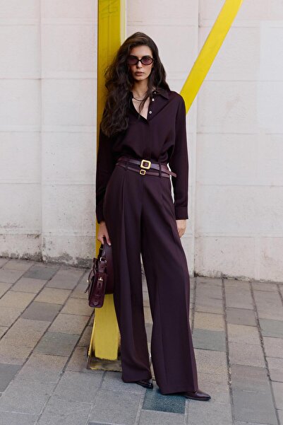 shnwomen Bordo Gömlek