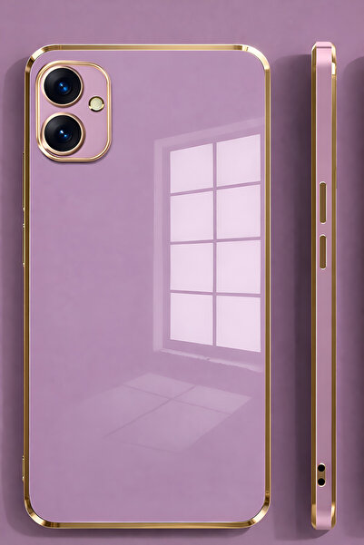 Ceponya حافظة جالاكسي A04E مصنوعة من السيليكون بتصميم حافة ذهبية مع حماية للك...