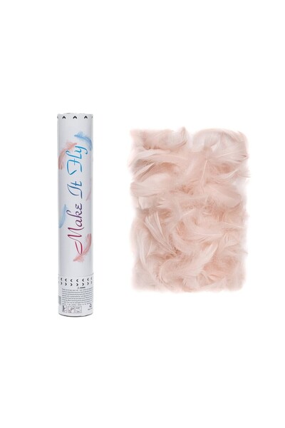 Flippy Confetti Tube, Flippy, Feather Model, 27 cm, Make It Fly, Pink