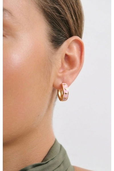 Markiz Takı حلق على شكل قلب وردي (قطر داخلي 1.5 سم)