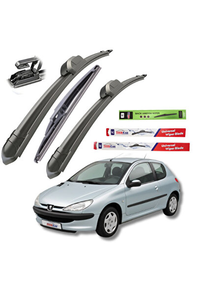 TEAMCAR Υαλοκαθαριστήρες Peugeot 206 (1998-2012) Hatchback (3 πόρτες) Πλήρες ...