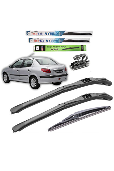 TEAMCAR Υαλοκαθαριστήρες Peugeot 206 (1998-2012) Sedan Πλήρες σετ υβριδικών