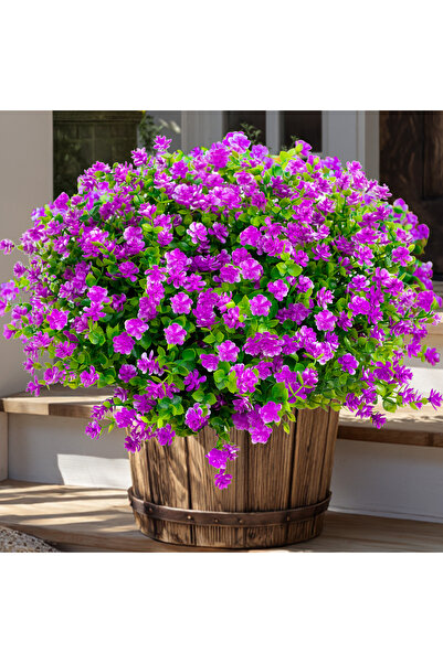 Arkotex Set 6 Buchete Flori Artificiale, ARKOTEX, Rezistente UV, Plastic, Roz...