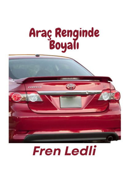 KSF Corolla 2007-2012 HER RENK BOYALI Işıklı S Spoiler