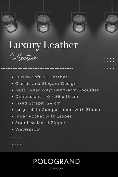 SOHO Original Women's Polo Collection Luxury Soft Leather Large Volume Tote Shopper Fully Lined Classic Stylish Daily Use Timeless Design Oversized Hand and Shoulder Bag |   40X36X15 cm