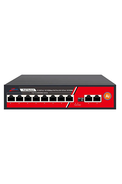 Ventus Ztech Zr-1008g 8 Port Poe 2 Uplink Switch (125W) 10/100mbps Yapay Zeka...