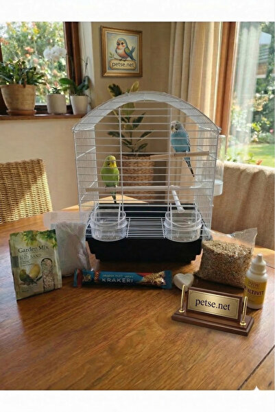 BAMBU PETSHOP Muhabbet Kuşu Kafesi Süper Full Set - Yem, Tül, Vitamin ve Tüm ...